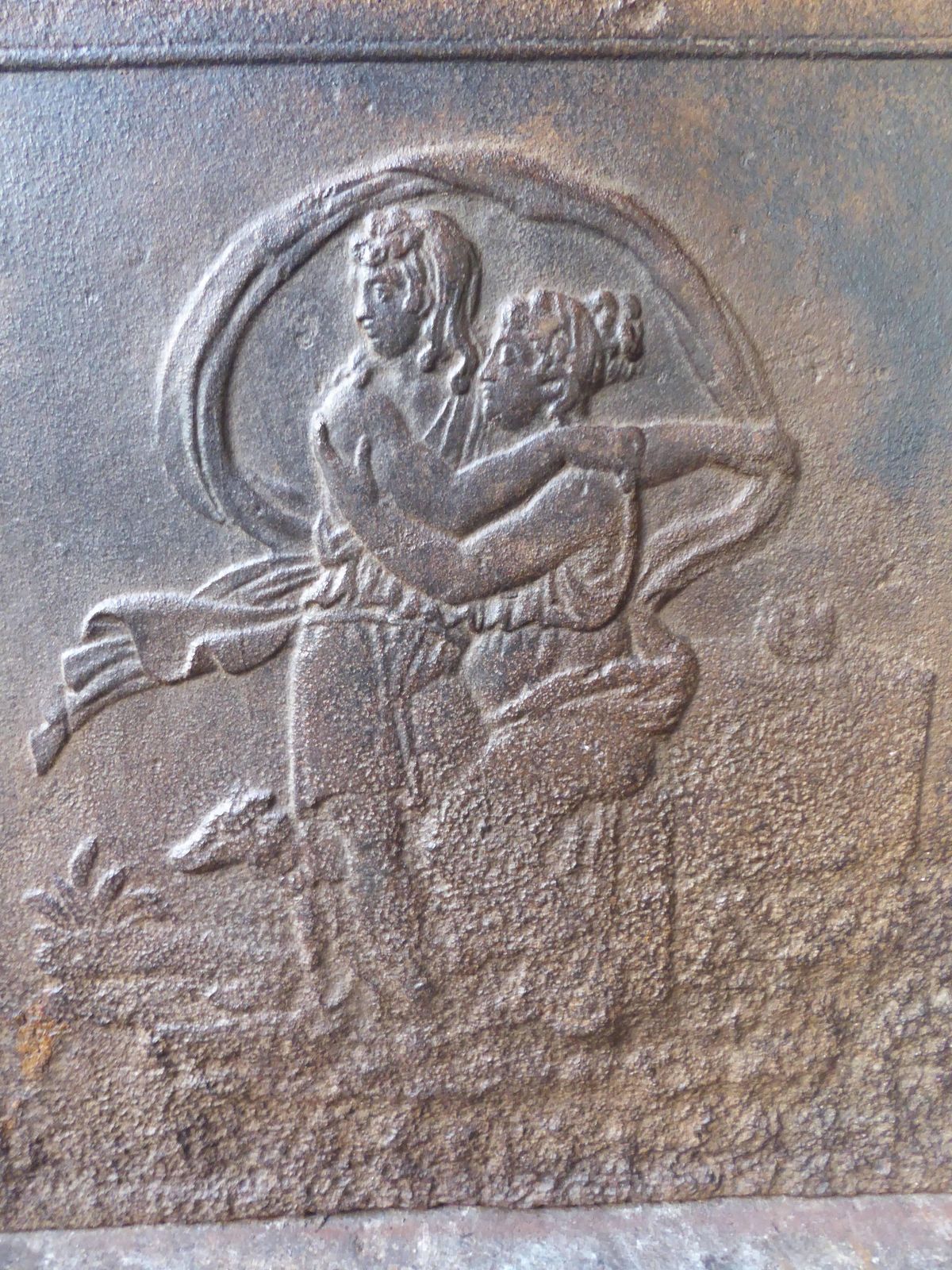19th Century French 'Man And Woman' Fireback / Backsplash photo Home Fixtures