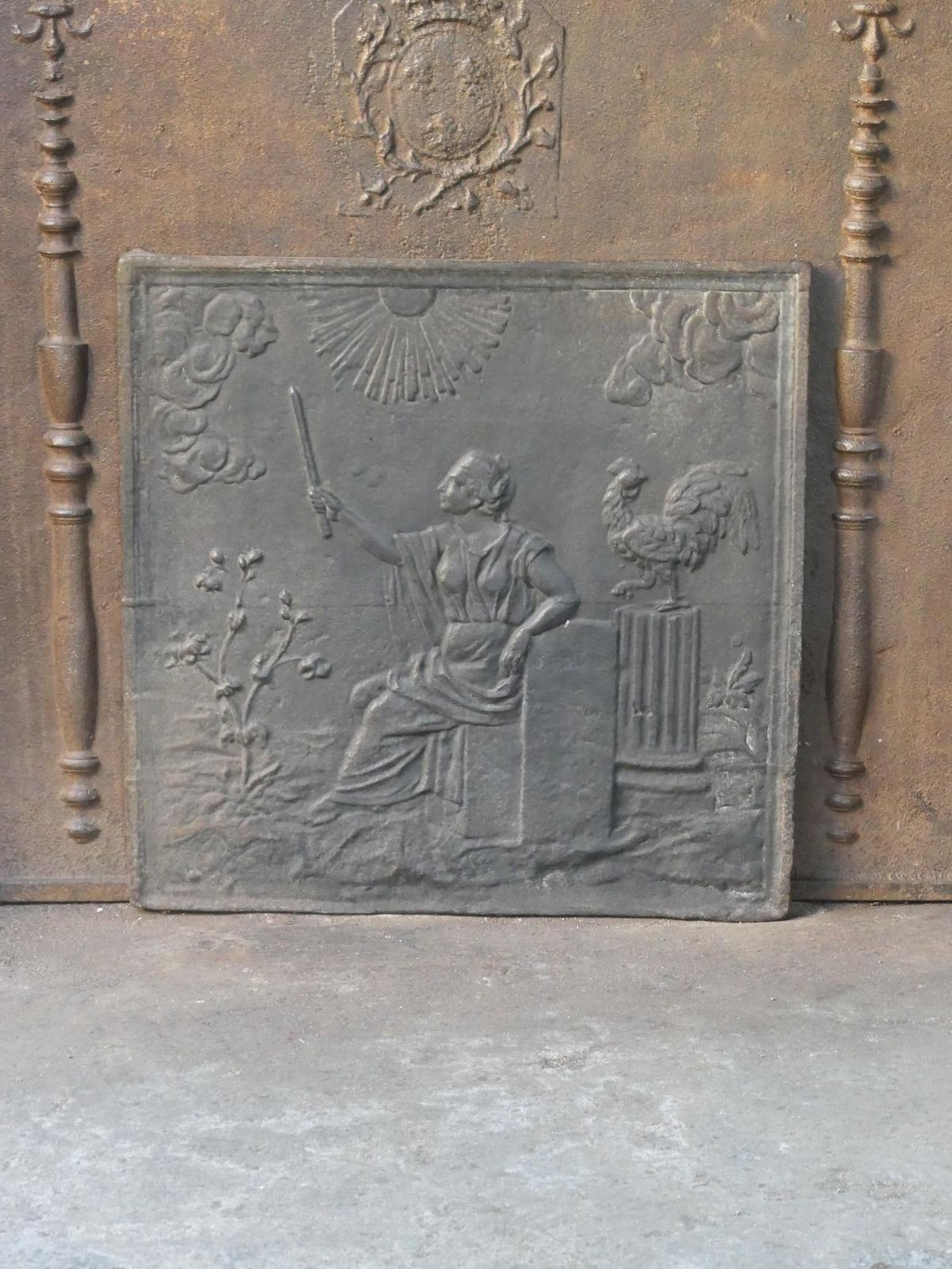 Aurora, Goddess Of The Dawn, Fireback / Backsplash, 19th Century photo furniture