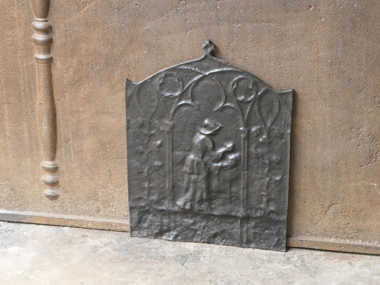 Small Antique French Napoleon III Fireback / Backsplash, 19th C. photo 320.0