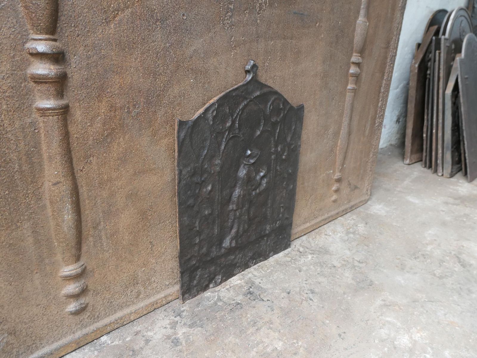 photo for sale Small Antique French Napoleon III Fireback / Backsplash, 19th C.
