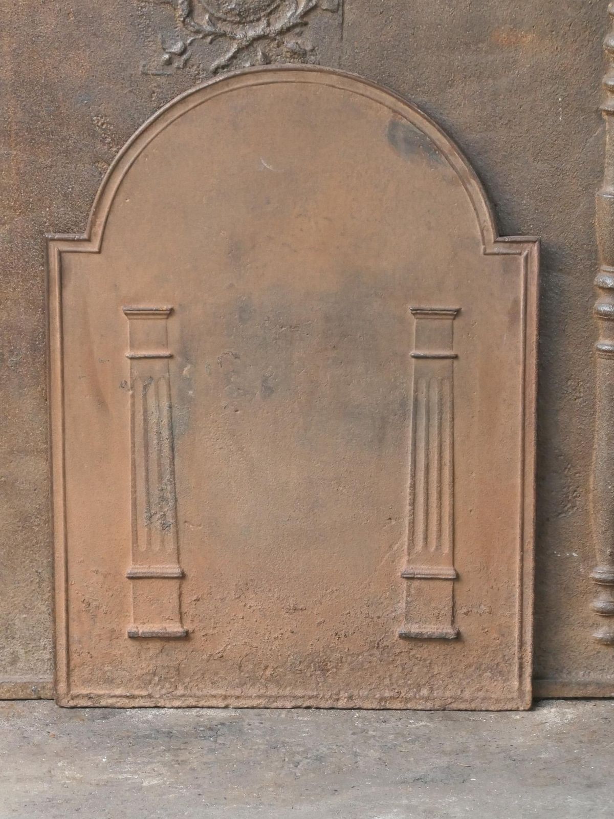 Antique French 'Pillars Of Freedom' Fireback / Backsplash, 18th   19th C. photo furniture