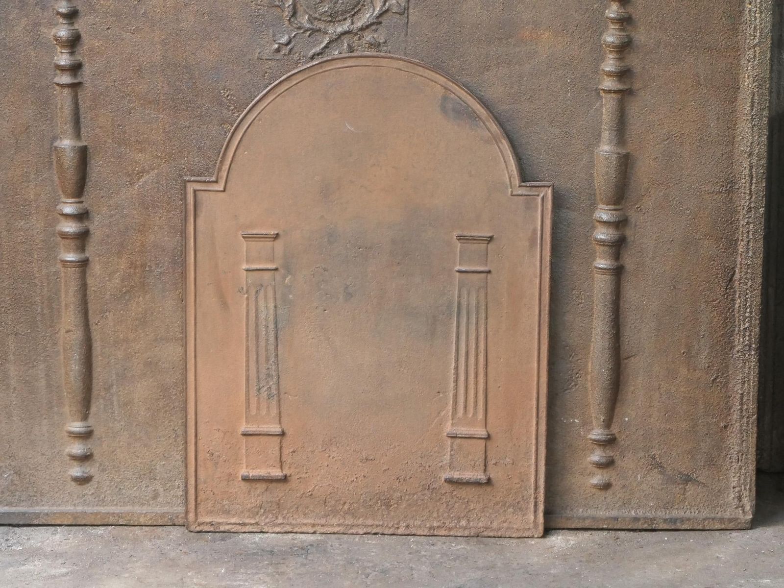 Antique French 'Pillars Of Freedom' Fireback / Backsplash, 18th   19th C. photo 380.0