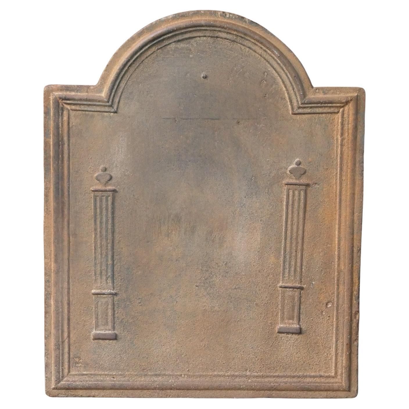 Antique French 'Pillars Of Freedom' Fireback / Backsplash, 18th   19th C.