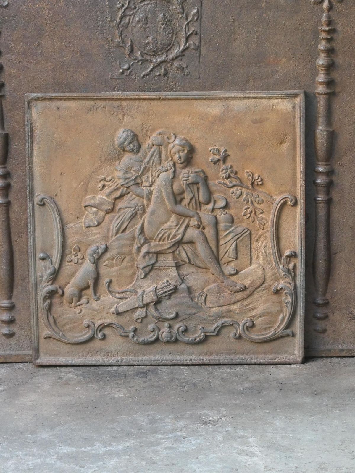 18th Century Louis XV Period Fireback / Backsplash With Diana Bathing photo for sale