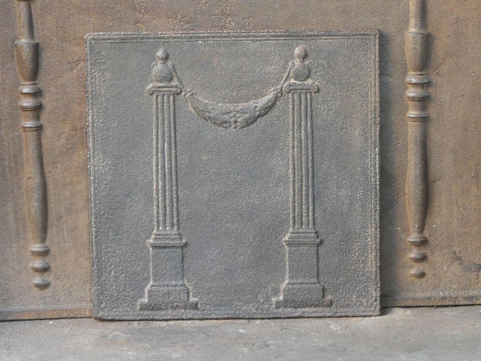 Antique French 'Pillars Of Freedom' Fireback / Backsplash, 18th   19th C. photo 422.0
