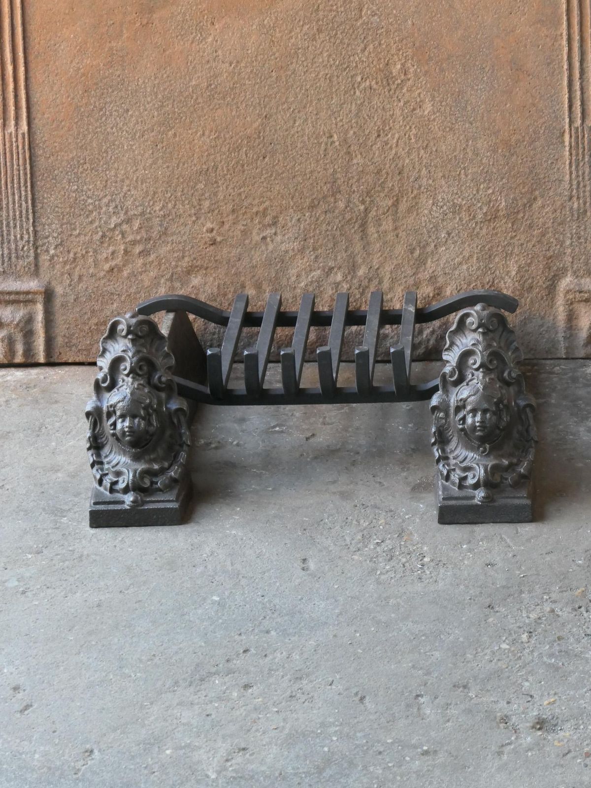 French Louis XV Period Fireplace Grate Or Fire Basket, 18th Century photo Home Fixtures