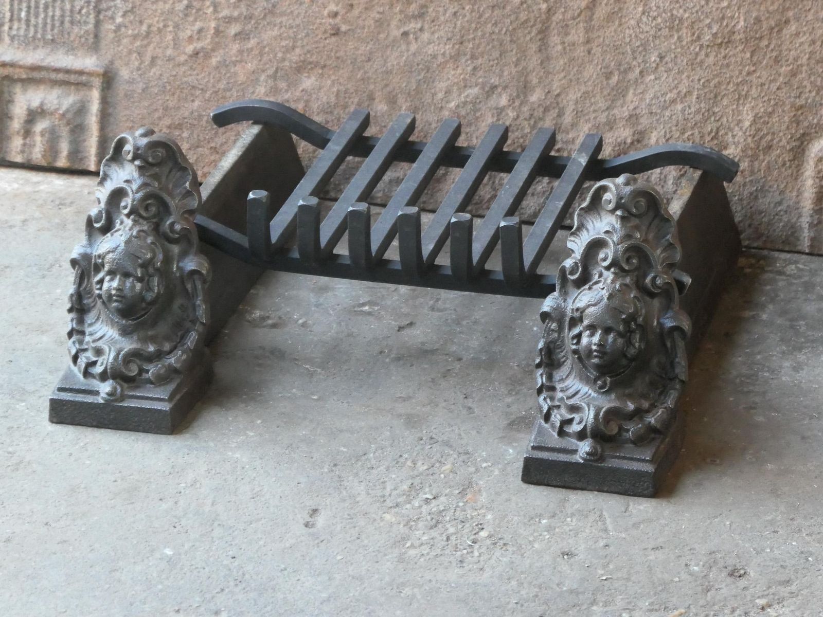 French Louis XV Period Fireplace Grate Or Fire Basket, 18th Century photo vinterior