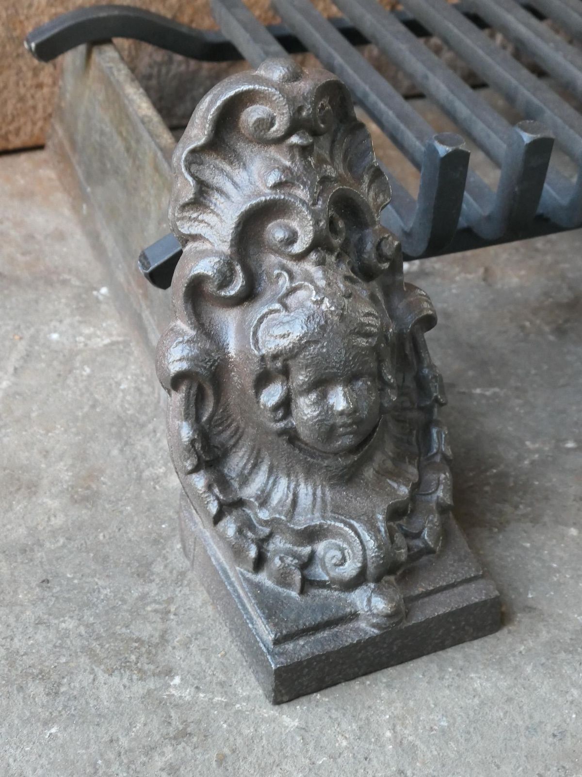 French Louis XV Period Fireplace Grate Or Fire Basket, 18th Century photo vintage