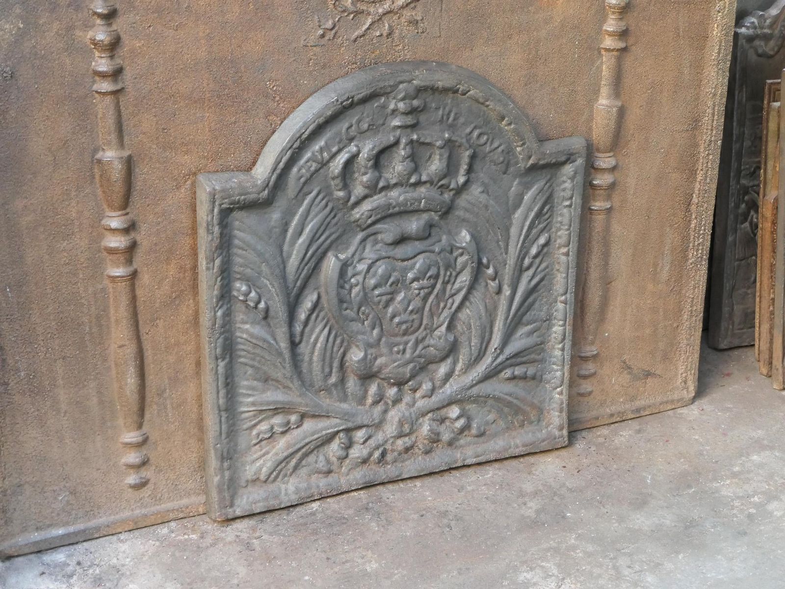 French Louis XIV Style 'Seul Contre Tous' Fireback / Backsplash, 20th Century photo buy