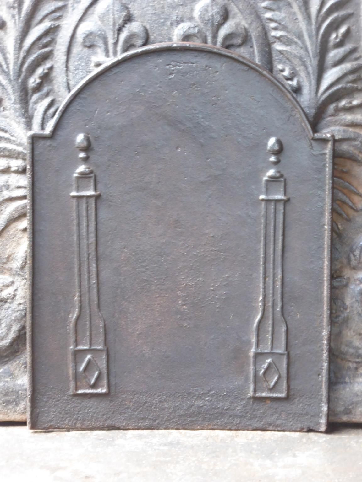Antique French Neoclassical 'Pillars Of Freedom' Fireback / Backsplash photo furniture