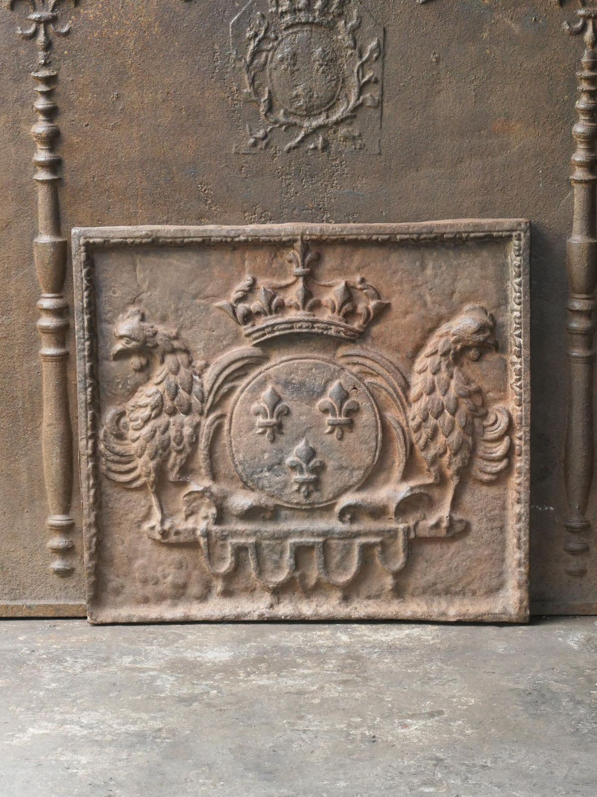 French Louis XIV Style 'Arms Of France' Fireback / Backsplash, 20th Century photo for sale