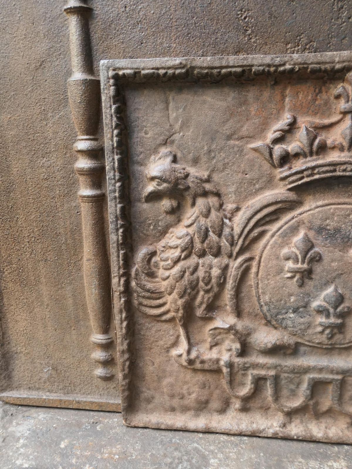 photo furniture French Louis XIV Style 'Arms Of France' Fireback / Backsplash, 20th Century