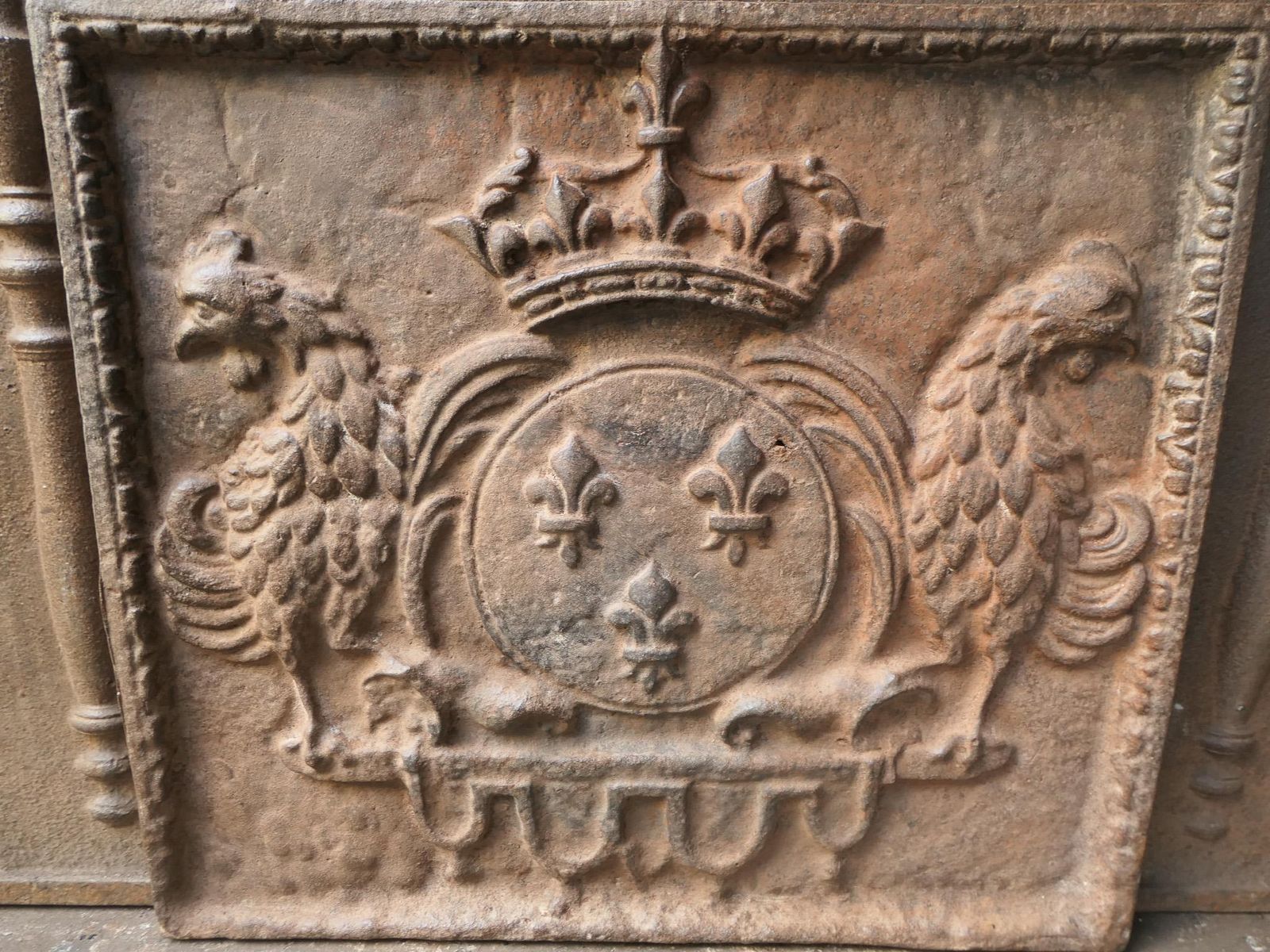 photo for sale French Louis XIV Style 'Arms Of France' Fireback / Backsplash, 20th Century