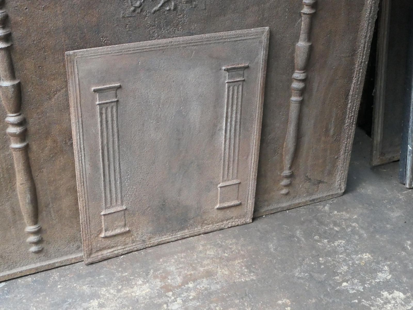 photo for sale Antique French 'Pillars Of Freedom' Fireback / Backsplash, 18th   19th C.