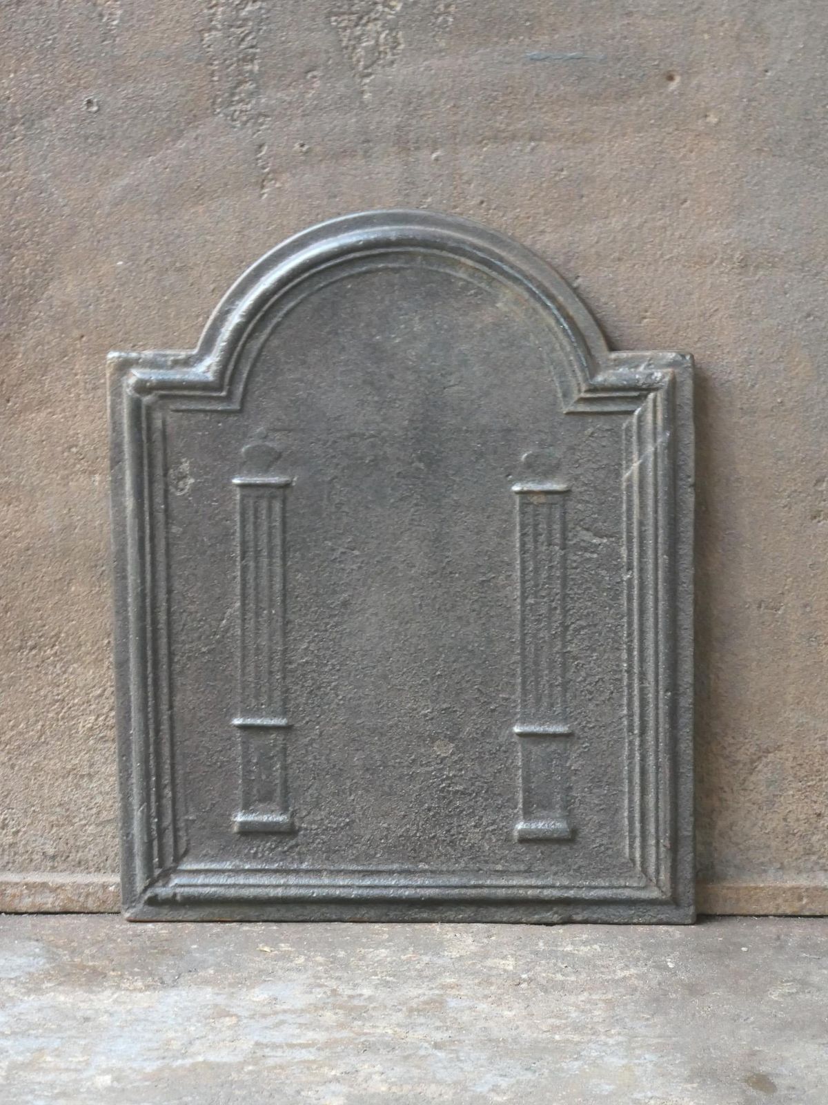 Small Antique French 'Pillars Of Freedom' Fireback / Backsplash, 19th C. photo Home Fixtures