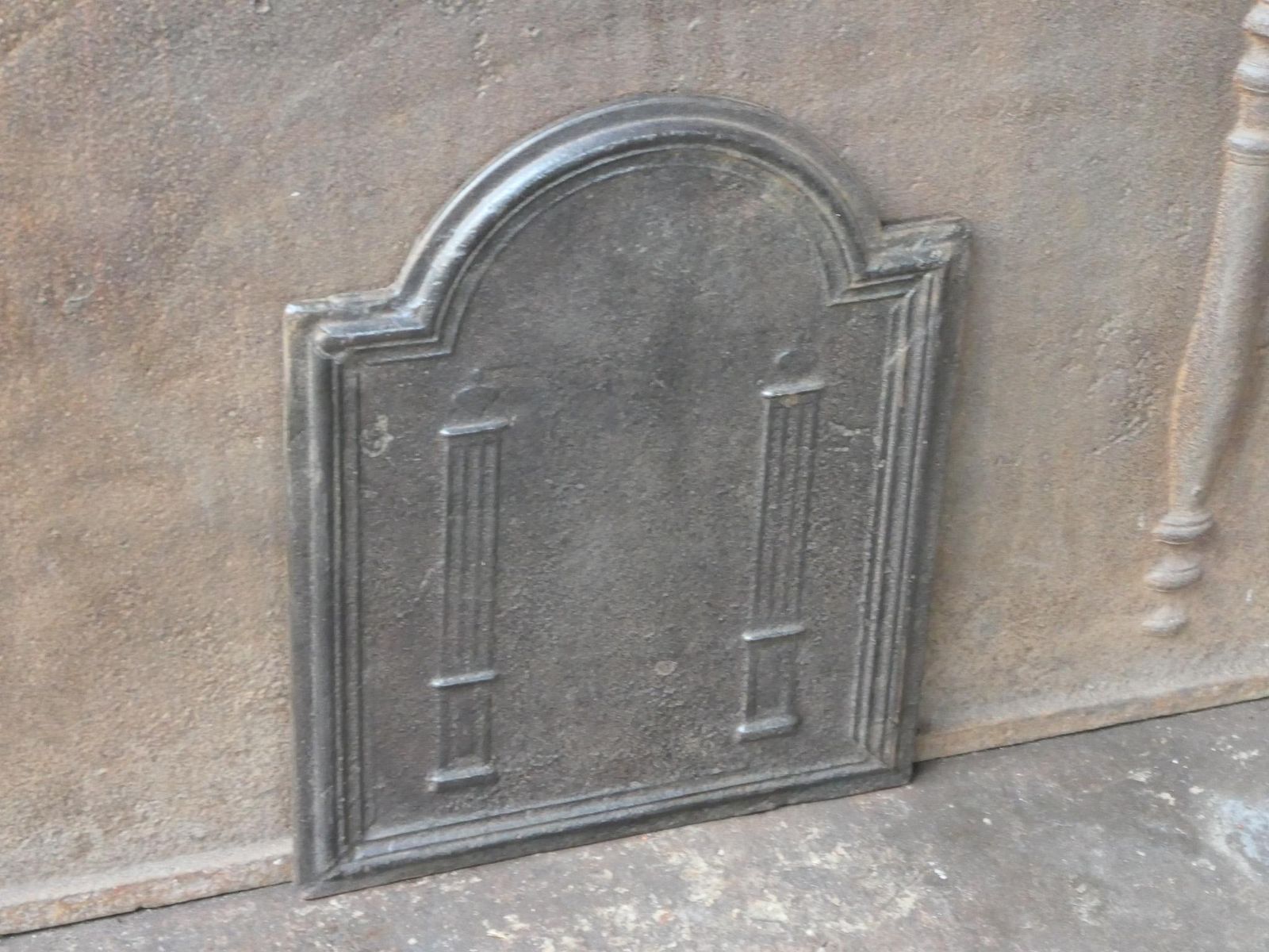 Small Antique French 'Pillars Of Freedom' Fireback / Backsplash, 19th C. photo vintage