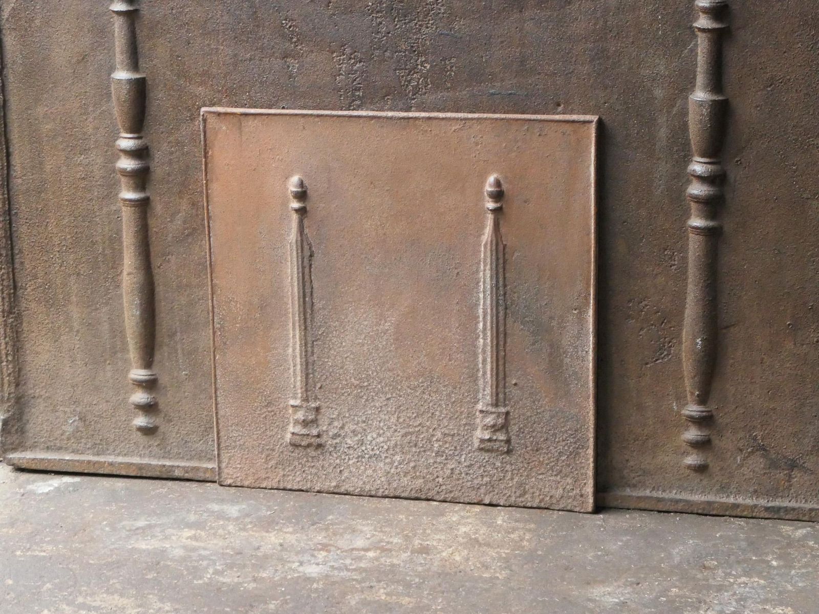 Antique French 'Pillars Of Freedom' Fireback / Backsplash, 18th   19th Century photo vinterior