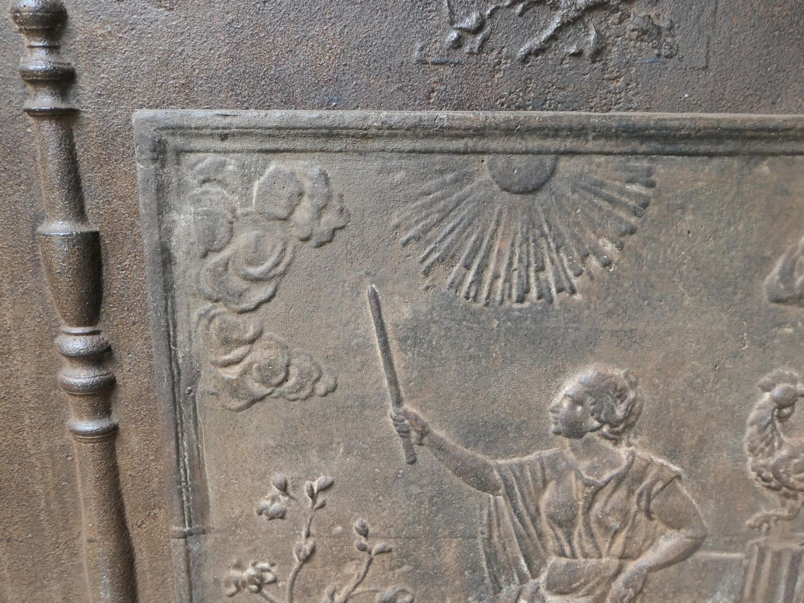 Aurora, Goddess Of The Dawn, Fireback / Backsplash, 20th Century photo Home Fixtures