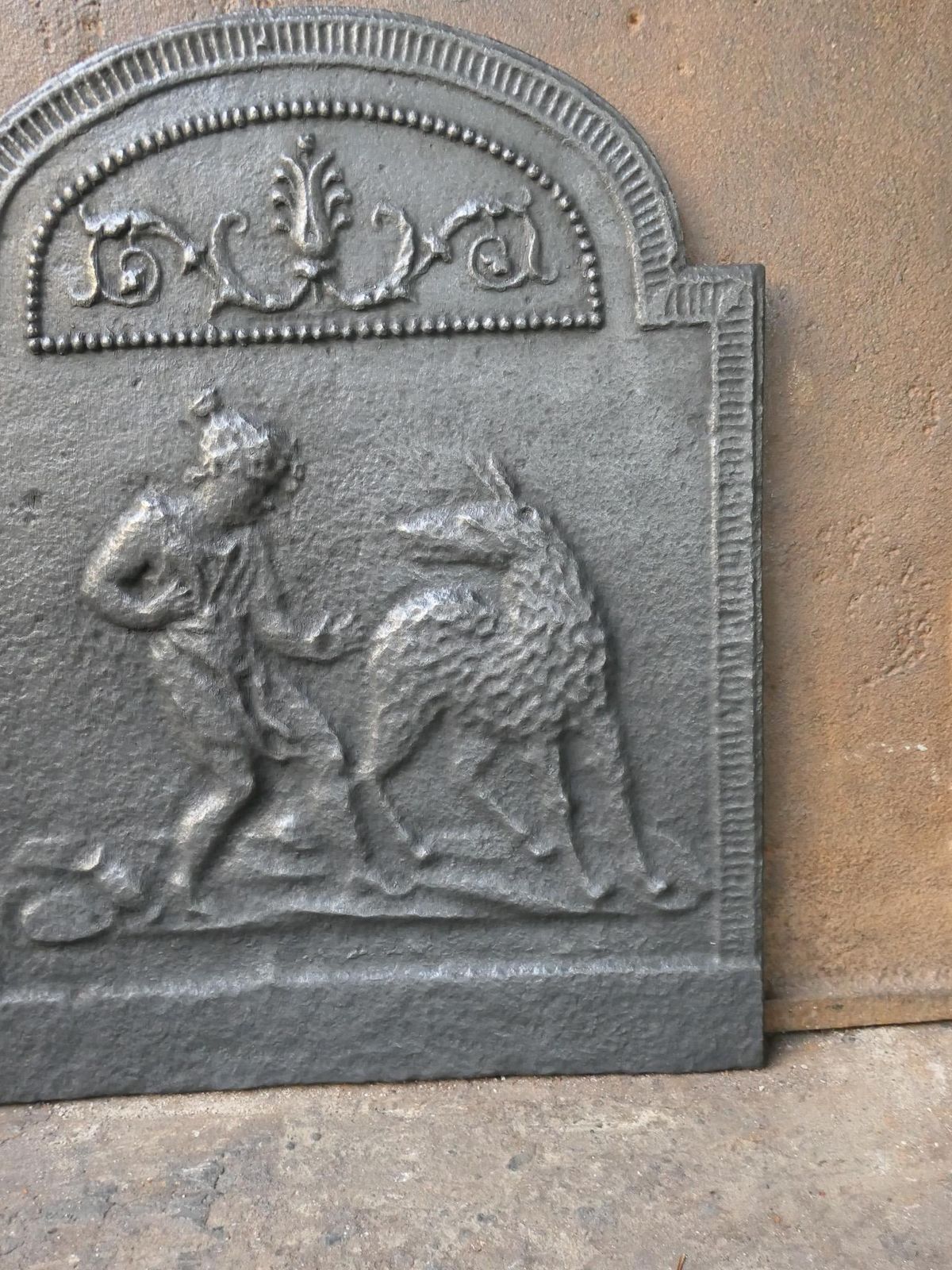 Antique French Napoleon III 'Little Red Riding Hood' Fireback / Backsplash photo vintage