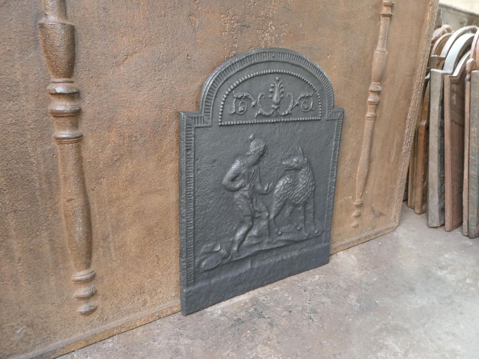 photo furniture Antique French Napoleon III 'Little Red Riding Hood' Fireback / Backsplash