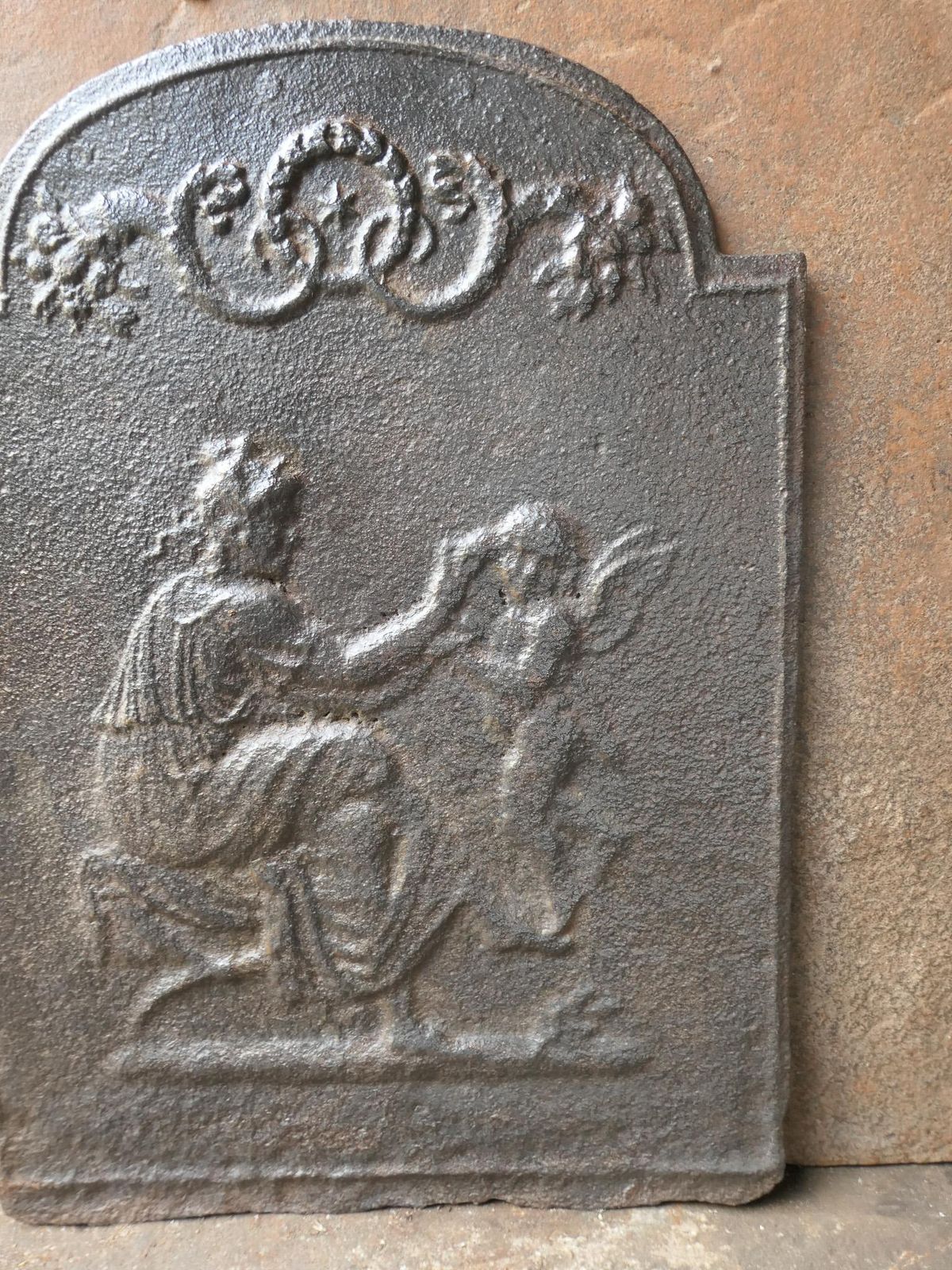 photo furniture French Neoclassical Style 'Woman With Cupid' Fireback / Backsplash