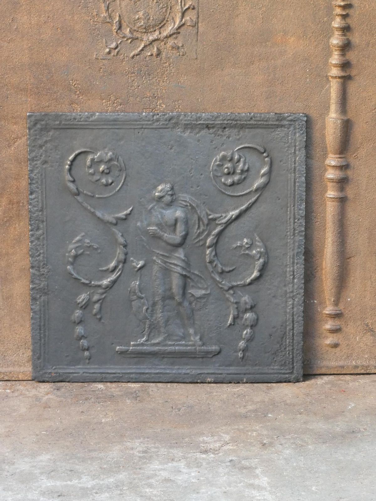 French Neoclassical Period 'Diana' Fireback / Backsplash, 18th 19th Century photo furniture