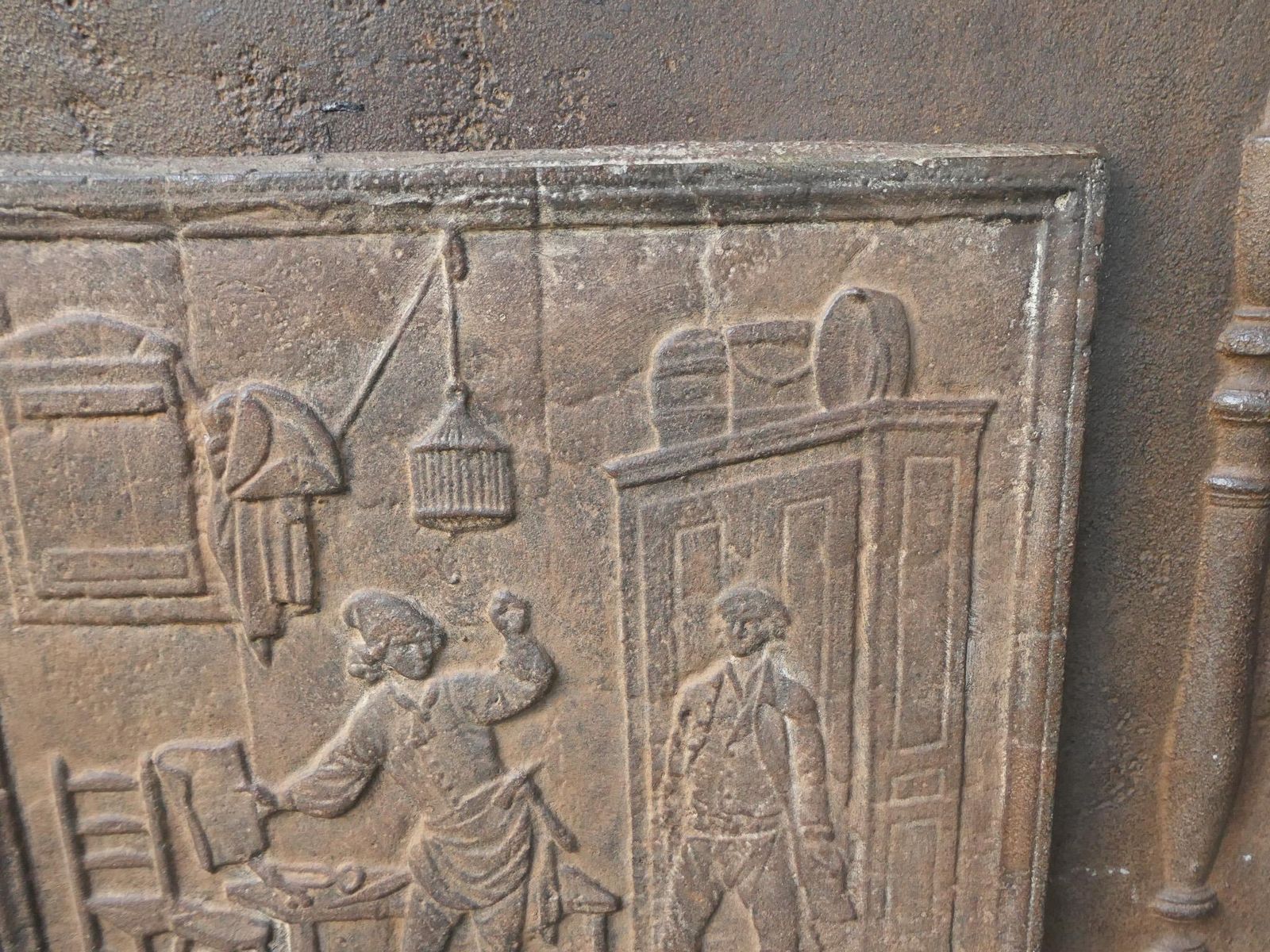 19th   20th Century French 'The Cobbler And The Financier' Fireback / Backsplash photo buy