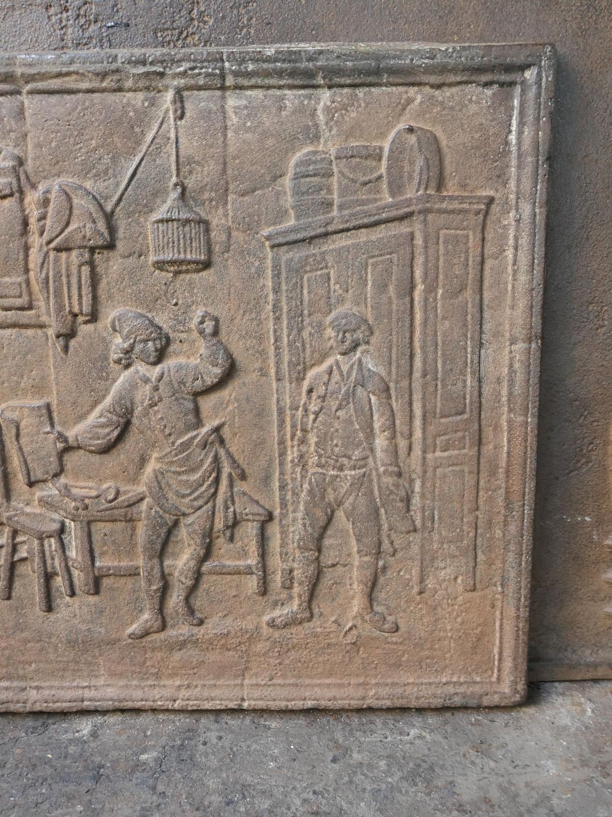Home Fixtures 19th   20th Century French 'The Cobbler And The Financier' Fireback / Backsplash photo