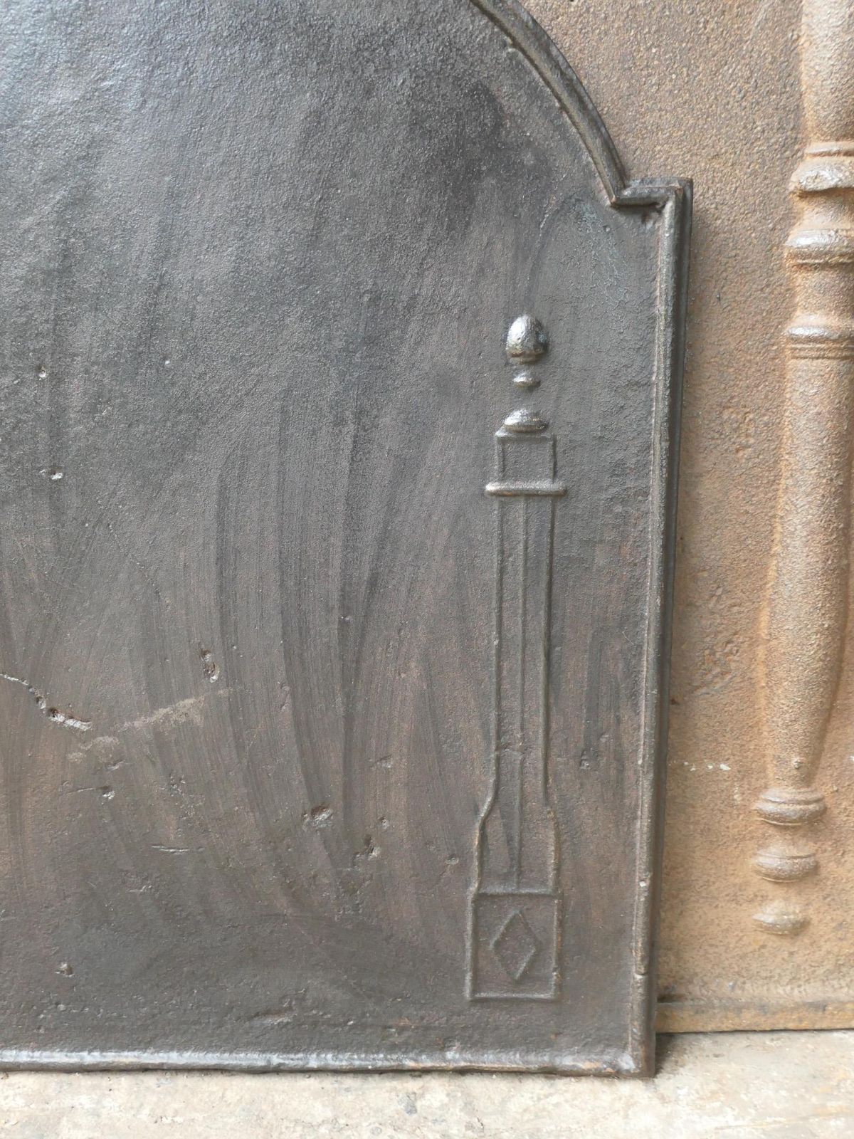 photo furniture Antique French 'Pillars Of Freedom' Fireback / Backsplash, 18th   19th C.