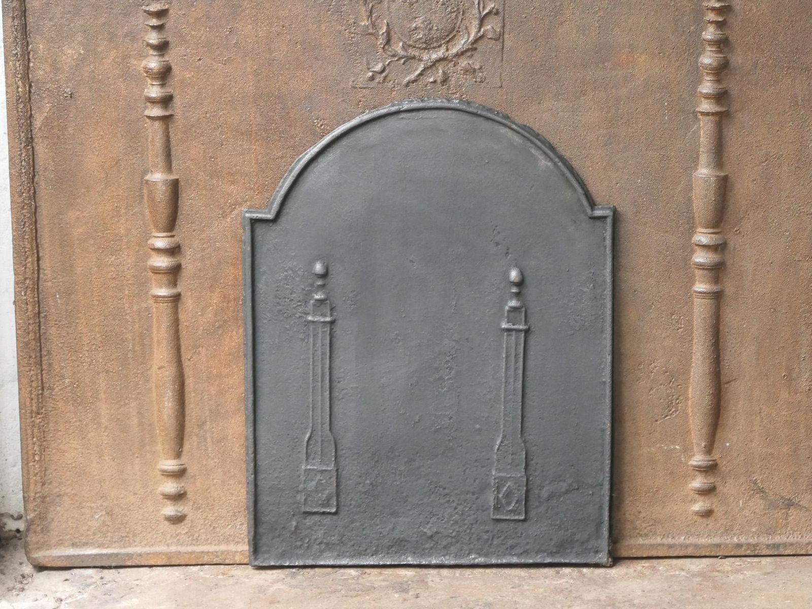 Antique French 'Pillars Of Freedom' Fireback / Backsplash, 18th   19th C. photo furniture