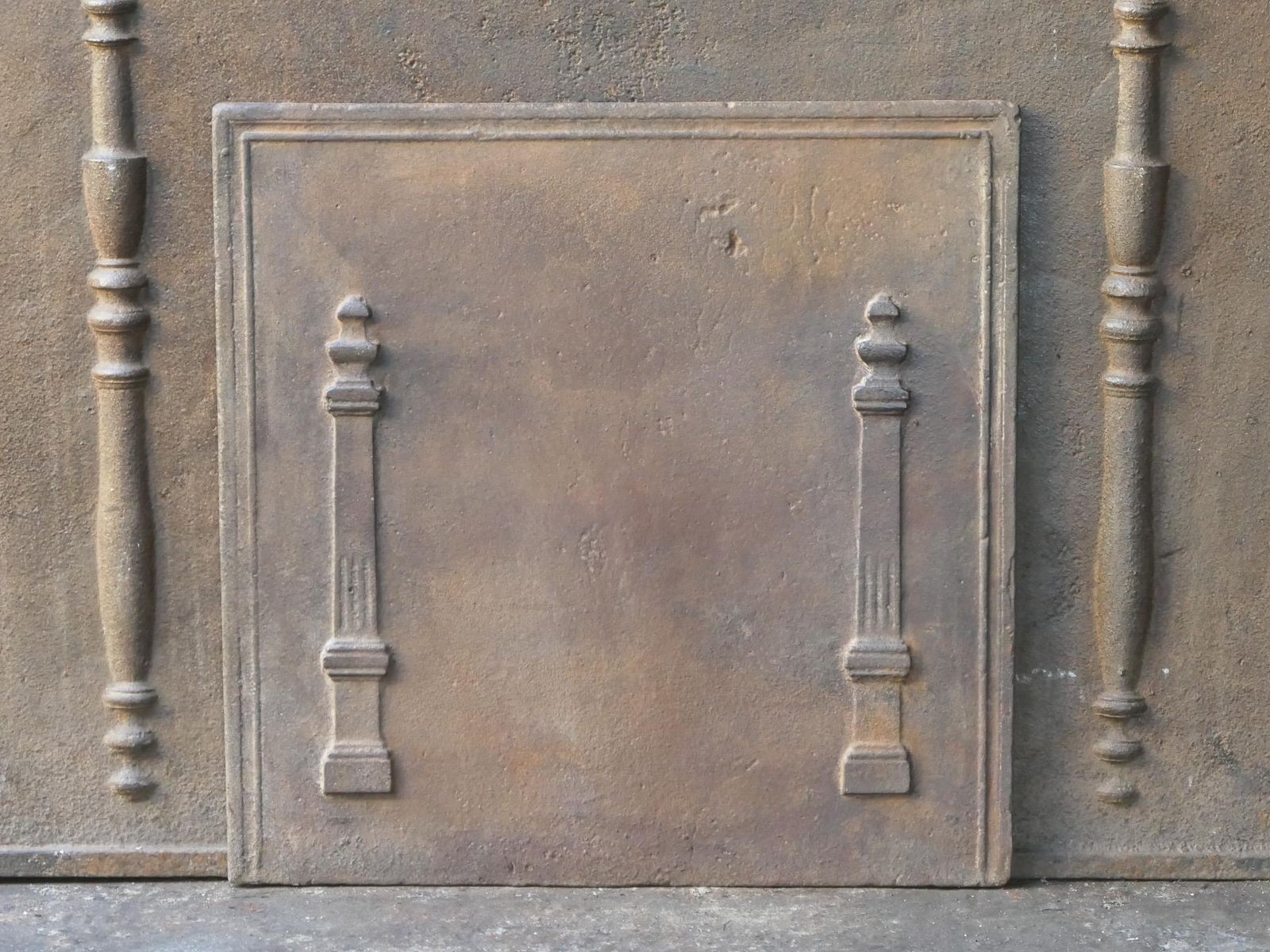 Antique French 'Pillars Of Freedom' Fireback / Backsplash, 18th   19th C. photo 405.0