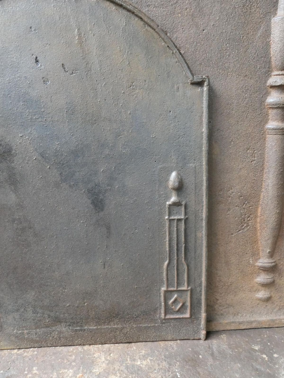 photo for sale Antique French 'Pillars Of Freedom' Fireback / Backsplash, 19th C.