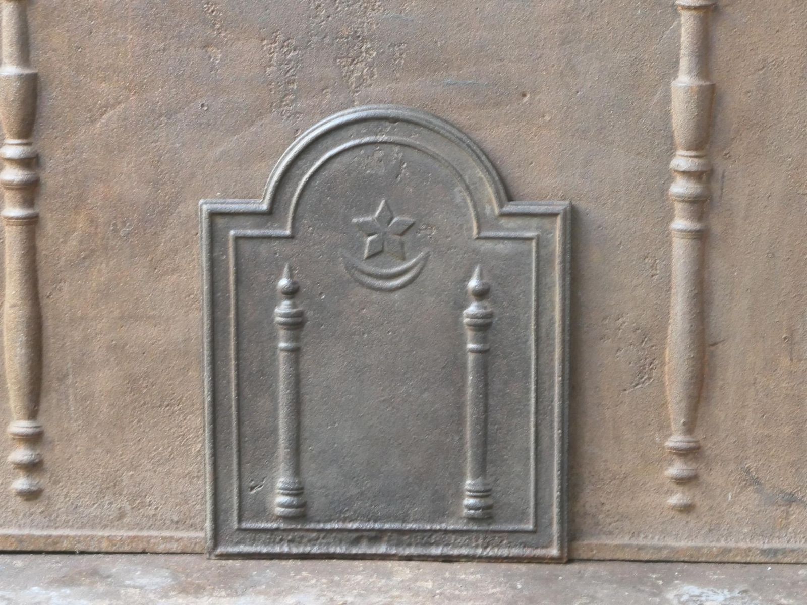 Antique French 'Pillars Of Freedom' Fireback / Backsplash, 18th   19th C. photo for sale