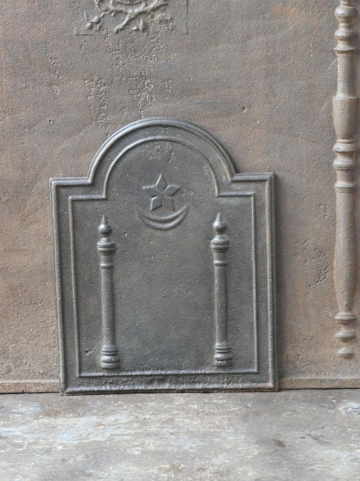 Antique French 'Pillars Of Freedom' Fireback / Backsplash, 18th   19th C. photo 380.0