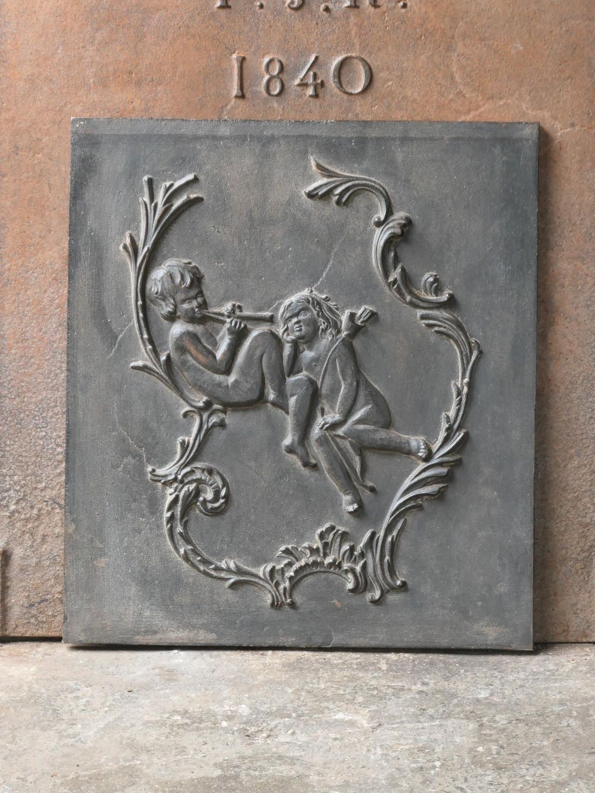 French Victorian Style 'Allegory Of Love' Fireback / Backsplash, 20th Century photo for sale