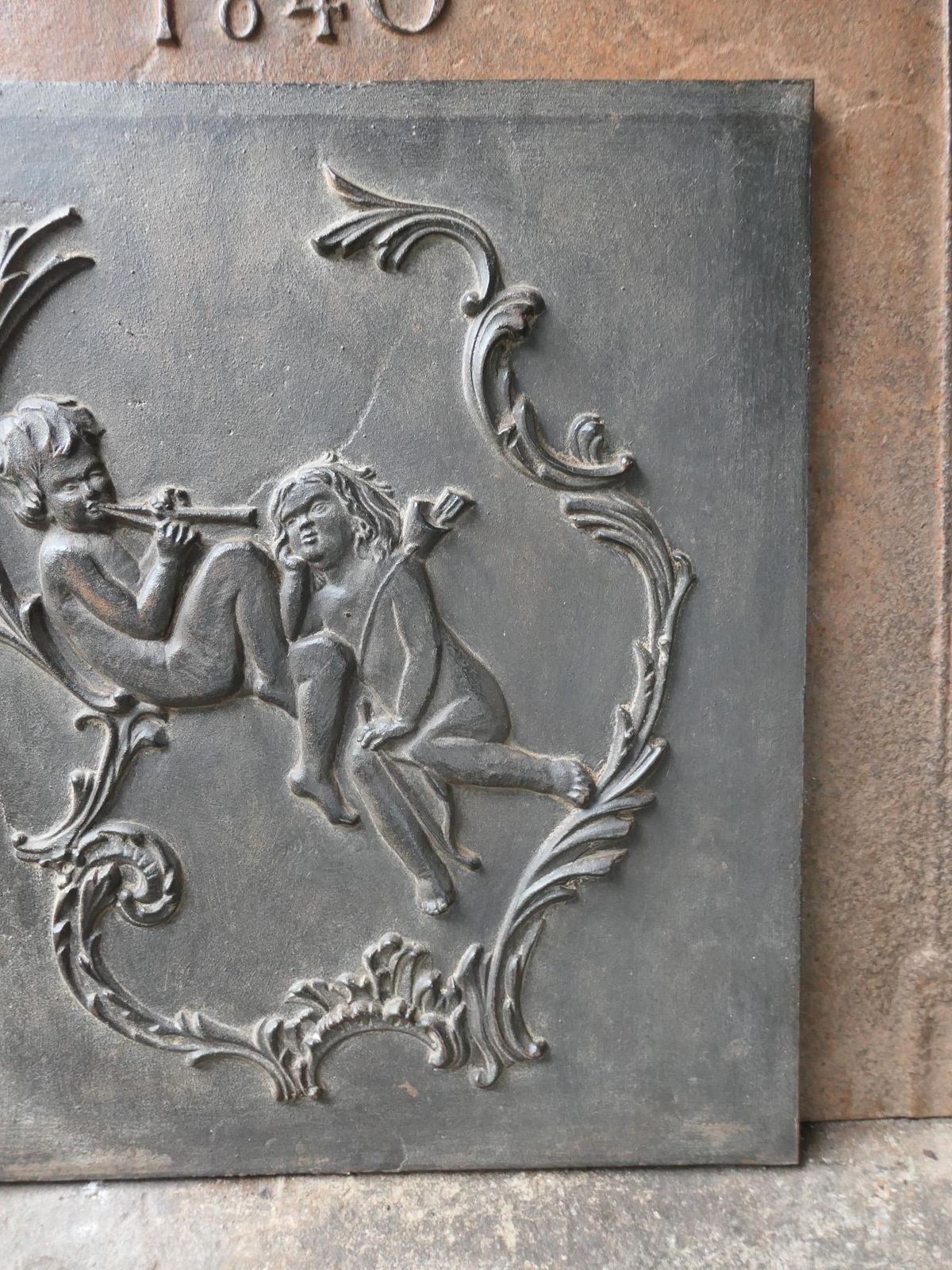 photo furniture French Victorian Style 'Allegory Of Love' Fireback / Backsplash, 20th Century