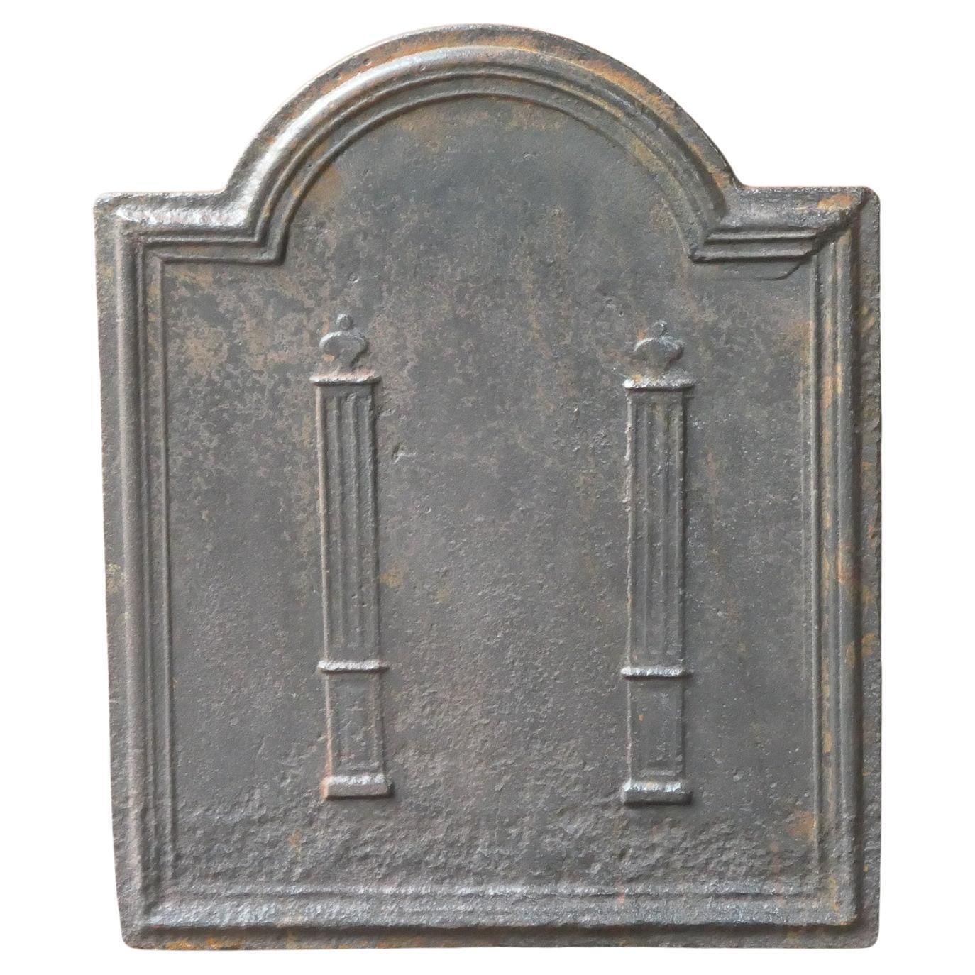 Antique French 'Pillars Of Freedom' Fireback / Backsplash, 18th   19th C.
