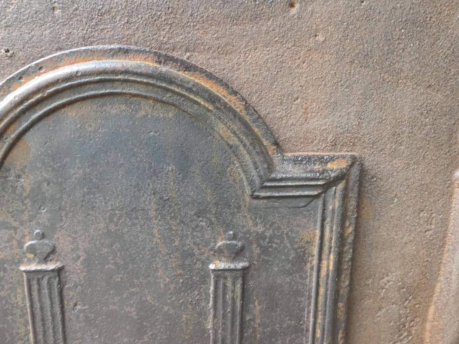 Antique French 'Pillars Of Freedom' Fireback / Backsplash, 18th   19th C. photo vintage