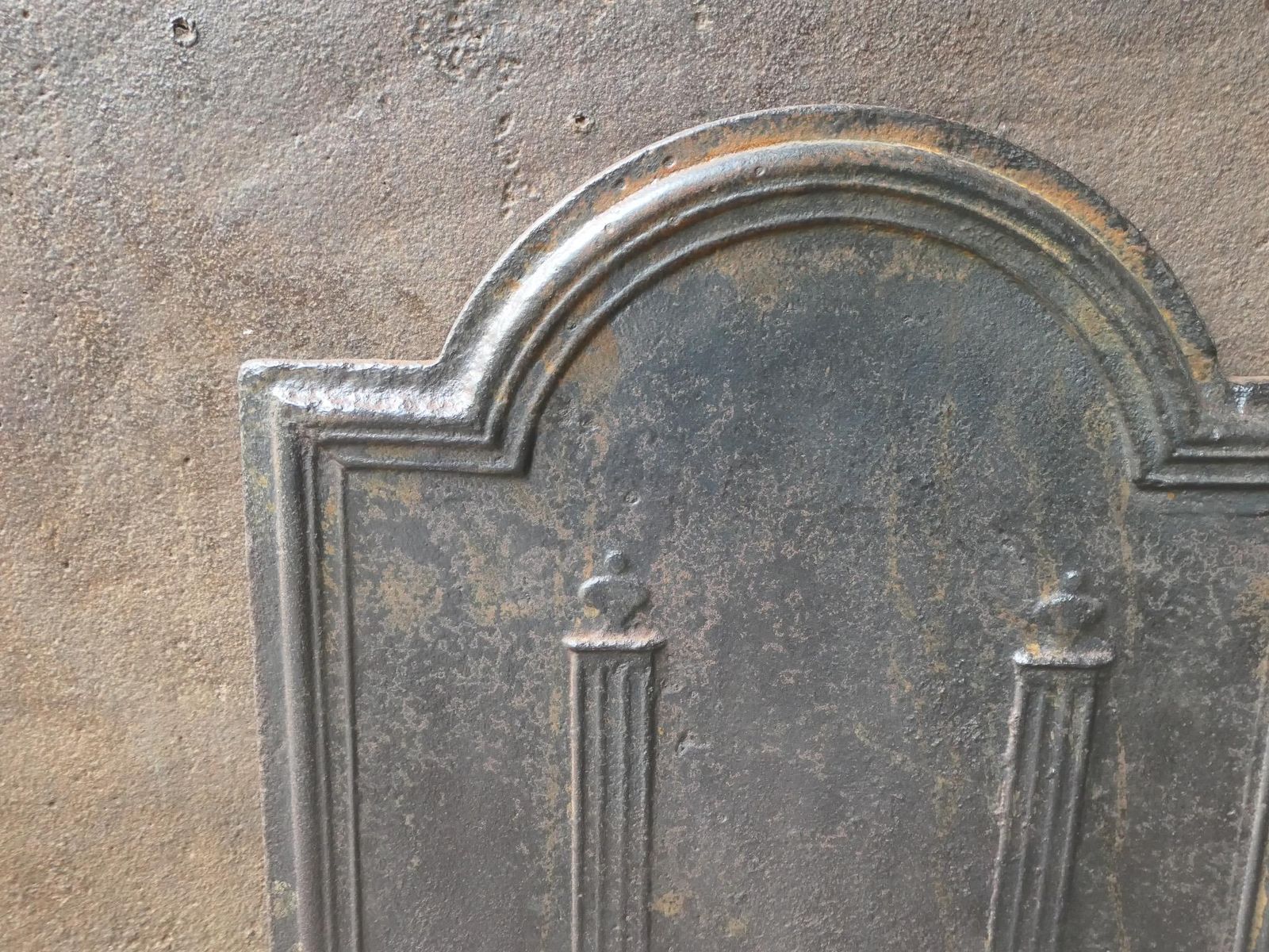 photo furniture Antique French 'Pillars Of Freedom' Fireback / Backsplash, 18th   19th C.