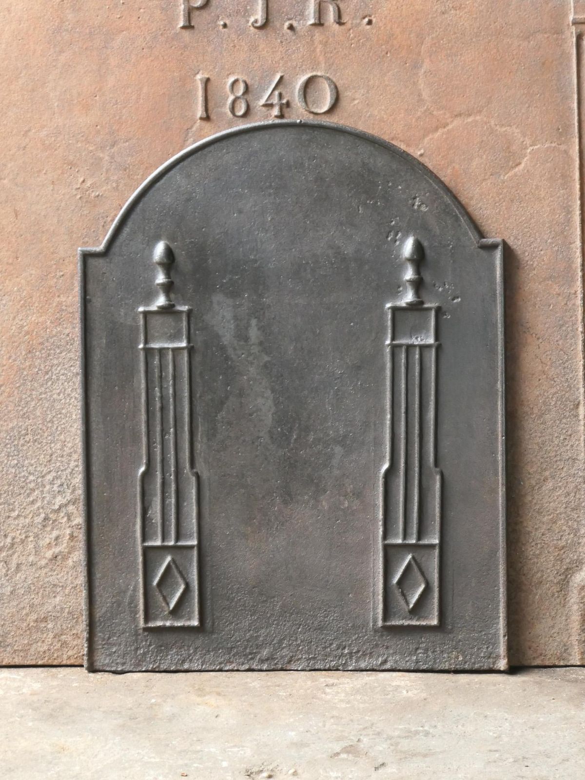 Antique Neoclassical French 'Pillars Of Freedom' Fireback / Backsplash photo Home Fixtures