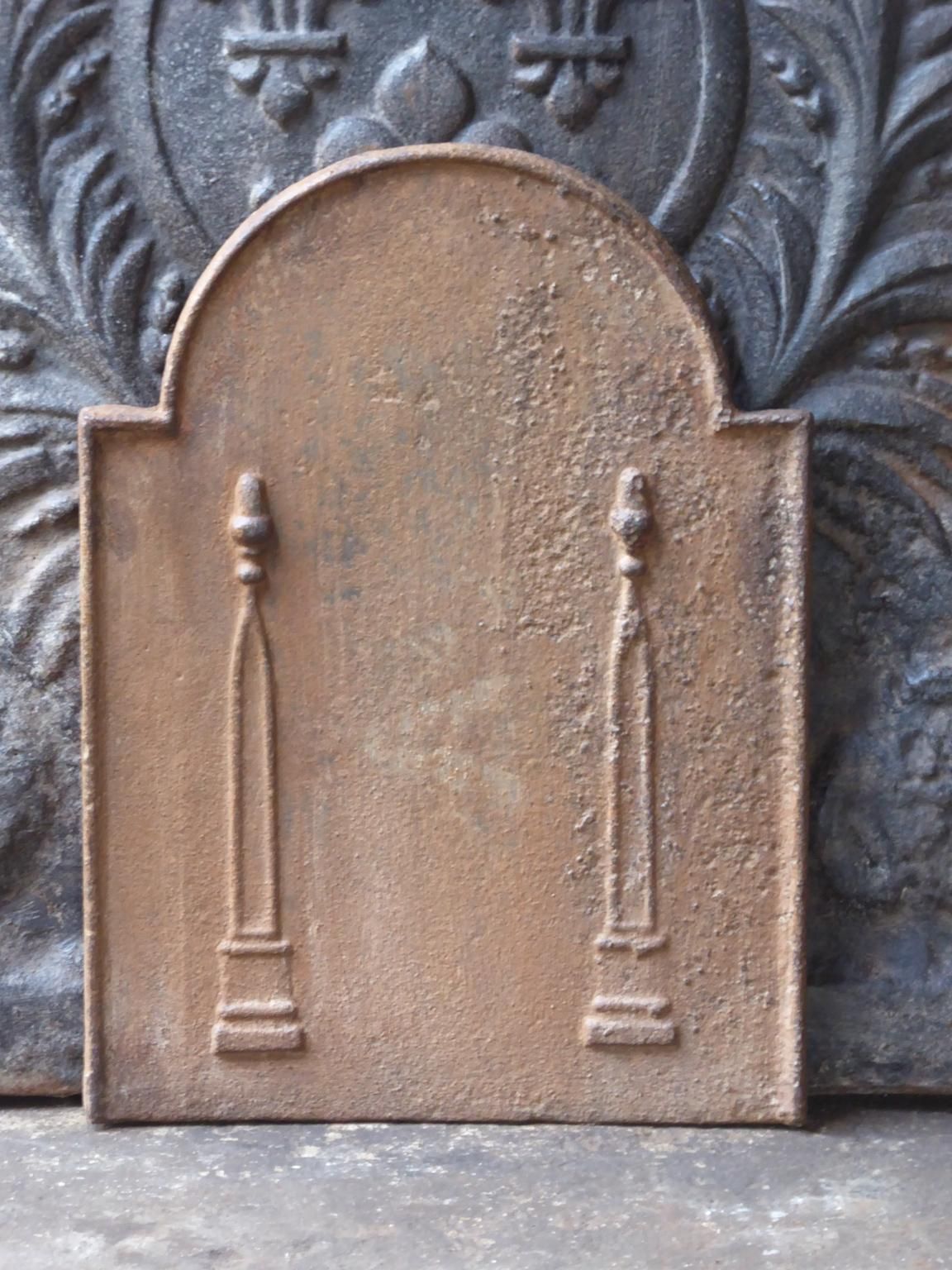 Small Antique French Neoclassical 'Pillars Of Freedom' Fireback / Backsplash photo for sale