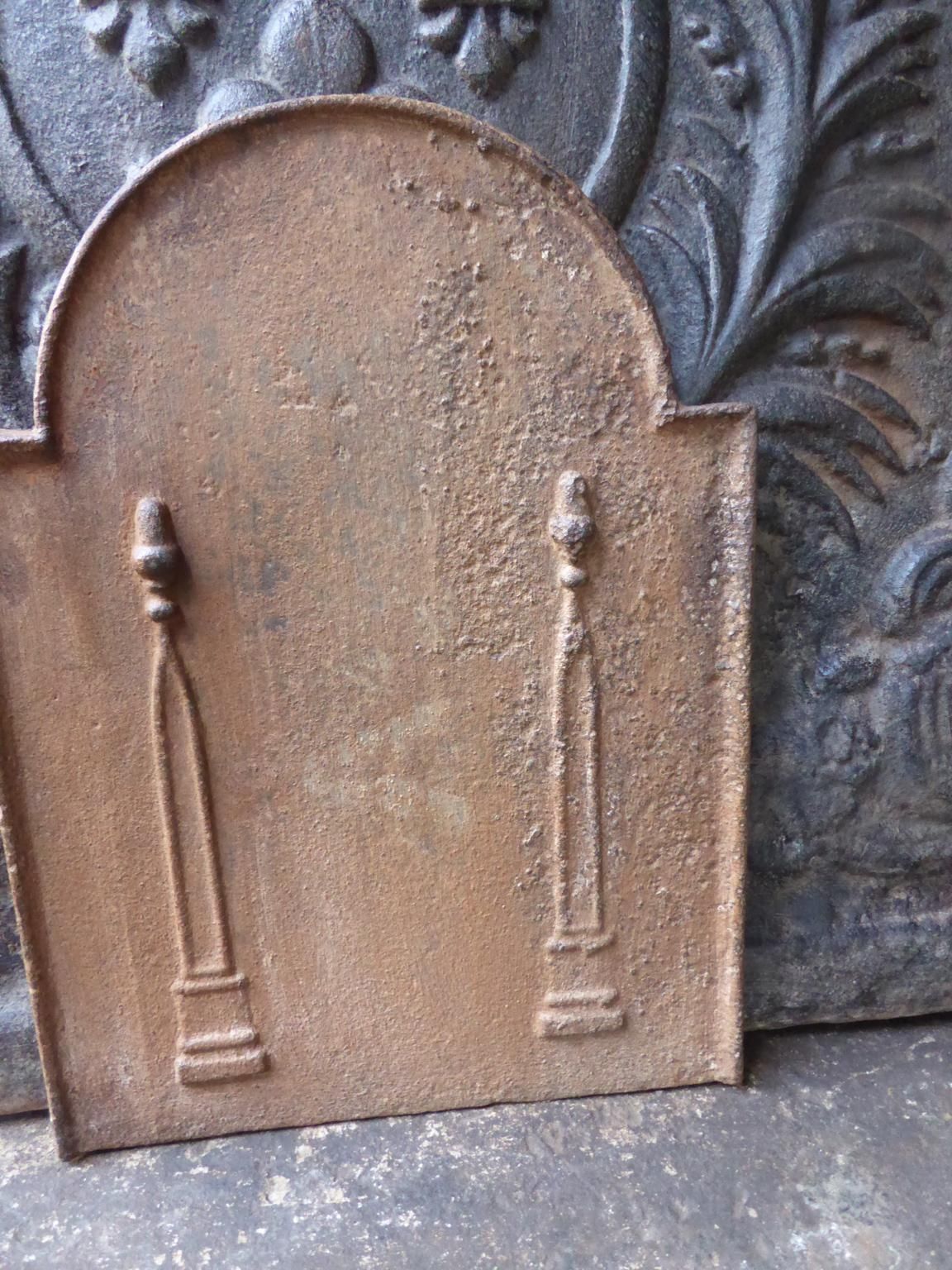 Small Antique French Neoclassical 'Pillars Of Freedom' Fireback / Backsplash photo 320.0