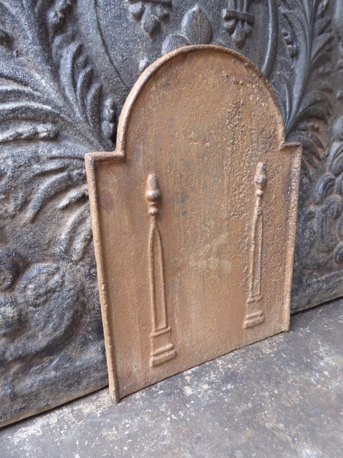 Small Antique French Neoclassical 'Pillars Of Freedom' Fireback / Backsplash photo vinterior