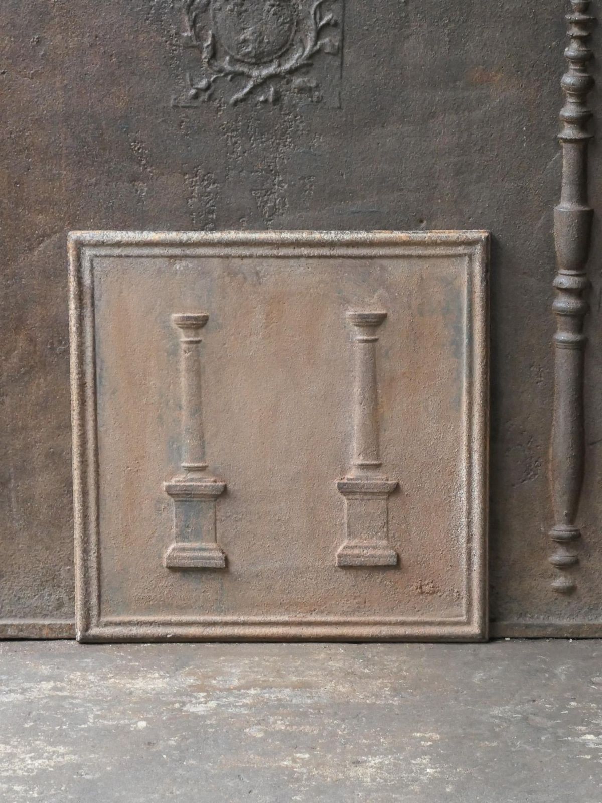 Antique French 'Pillars Of Freedom' Fireback / Backsplash, 18th   19th C. photo furniture