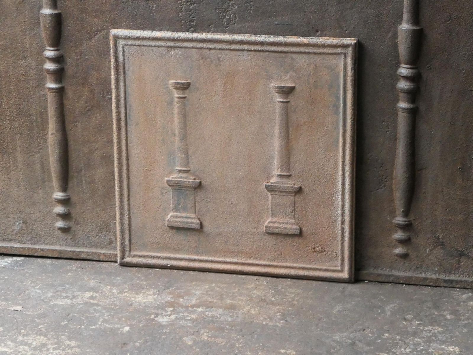 Antique French 'Pillars Of Freedom' Fireback / Backsplash, 18th   19th C. photo vintage