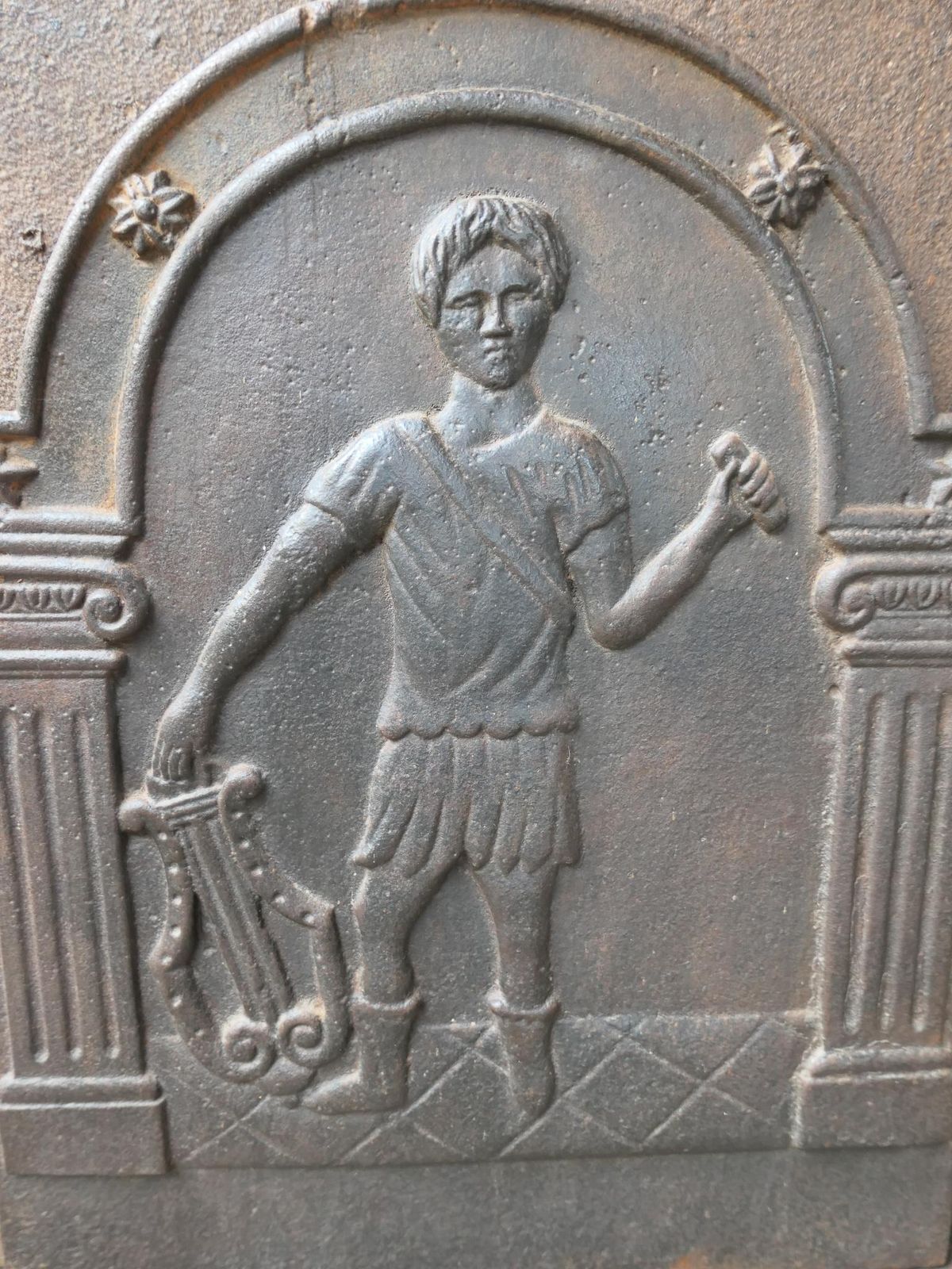 French Napoleon III 'Apollo With Lyre' Fireback / Backsplash, 19th Century photo vinterior