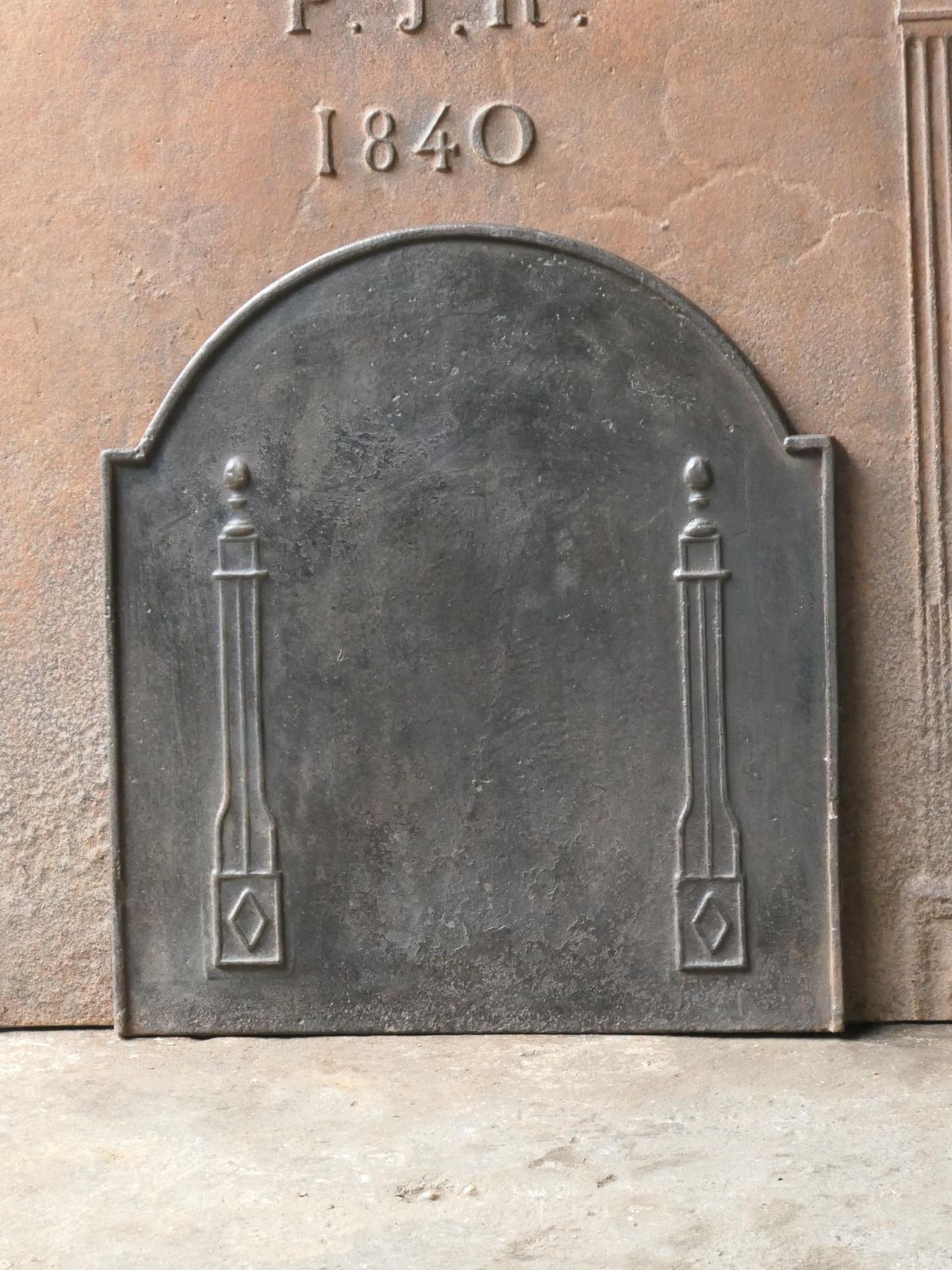 Antique French 'Pillars Of Freedom' Fireback / Backsplash, 18th   19th Century photo for sale