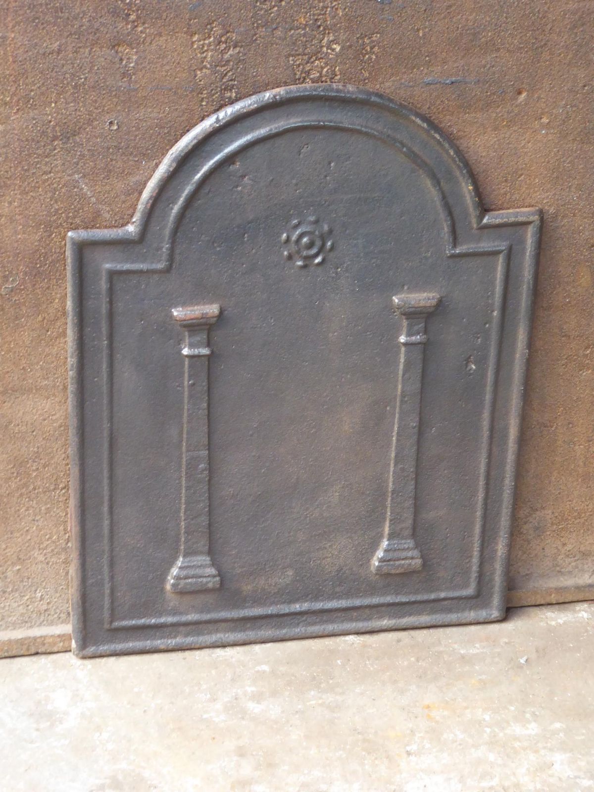 Antique French Neoclassical 'Pillars Of Freedom' Fireback / Backsplash photo 380.0