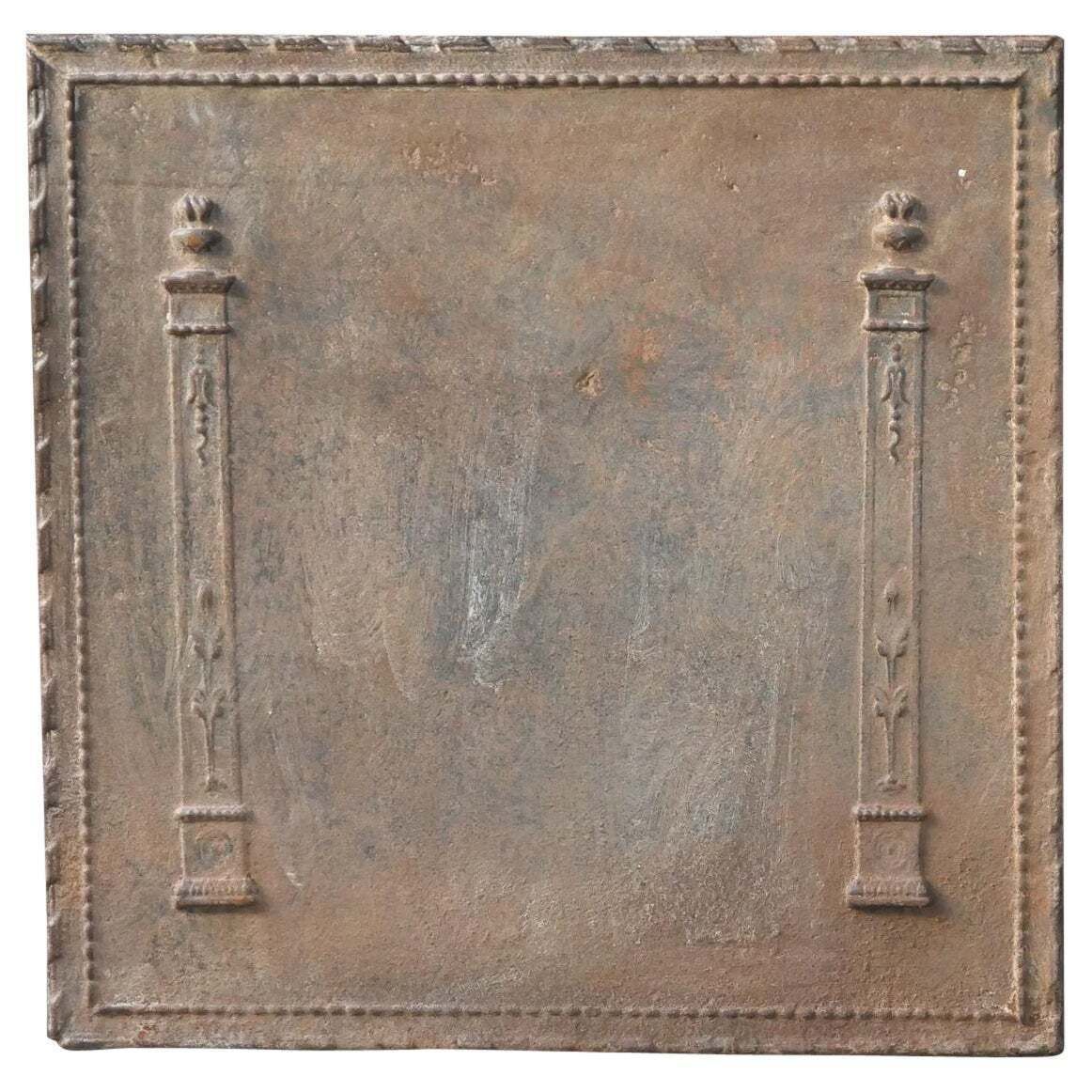 Antique French Neoclassical 'Pillars Of Freedom' Fireback / Backsplash