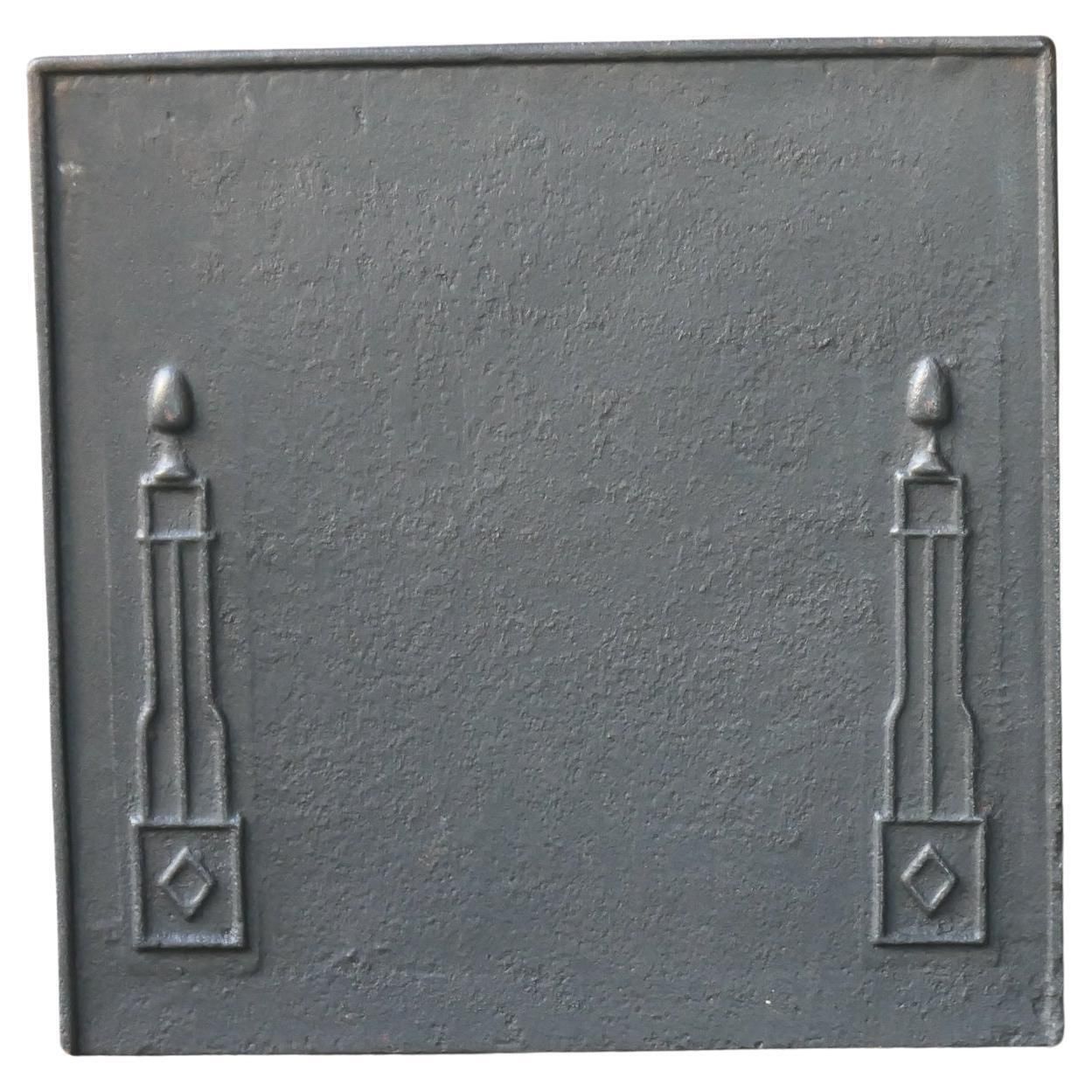 Antique French Neoclassical 'Pillars Of Freedom' Fireback / Backsplash